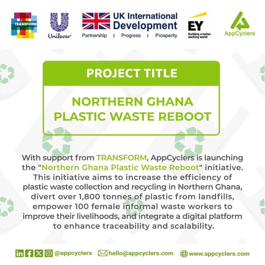 AppCyclers Launches 'Northern Ghana Plastic Waste Reboot Initiative' with Support from TRANSFORM